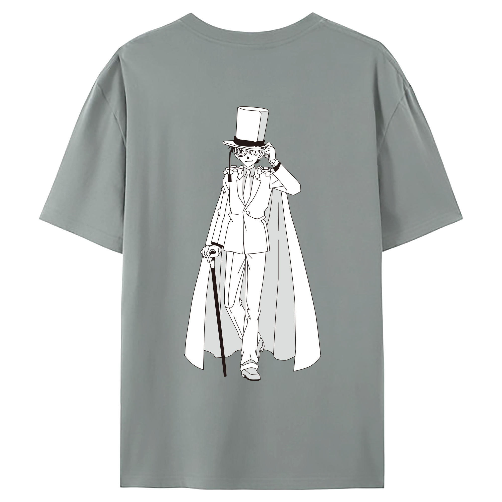 （画像用） 名探偵コナン くろば かいと Detective Conan Kuroba Kaito 綿100％ メンズ半袖Tシャツ（バックプリント） 通気性